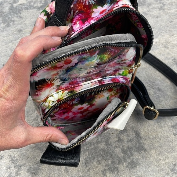 Betsey Johnson Kitsch Mini Floral Patent Backpack French Bull Dog - Picture 14 of 16